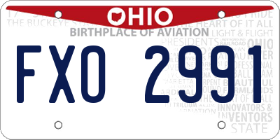 OH license plate FXO2991