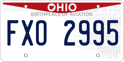 OH license plate FXO2995