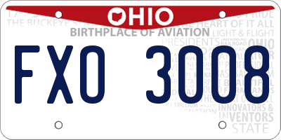 OH license plate FXO3008