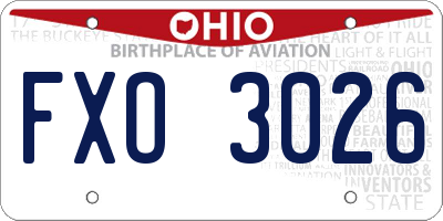 OH license plate FXO3026