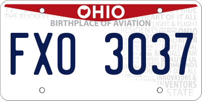 OH license plate FXO3037