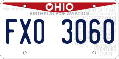 OH license plate FXO3060