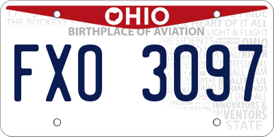 OH license plate FXO3097