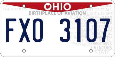 OH license plate FXO3107