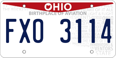OH license plate FXO3114