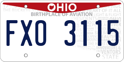 OH license plate FXO3115