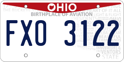OH license plate FXO3122