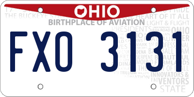 OH license plate FXO3131