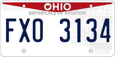 OH license plate FXO3134
