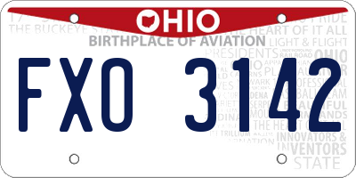 OH license plate FXO3142