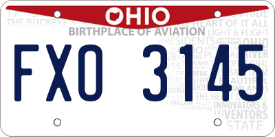 OH license plate FXO3145
