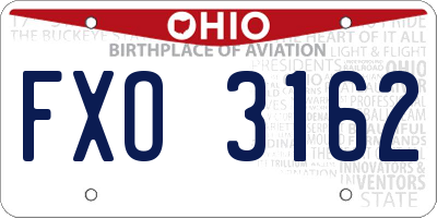 OH license plate FXO3162