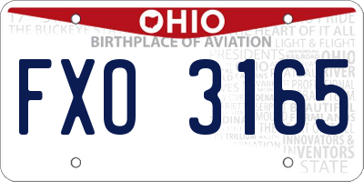 OH license plate FXO3165