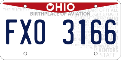 OH license plate FXO3166
