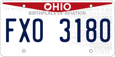 OH license plate FXO3180