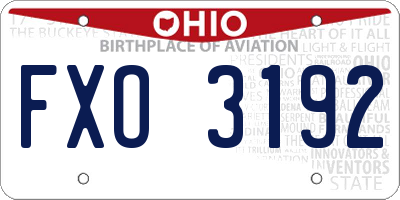 OH license plate FXO3192
