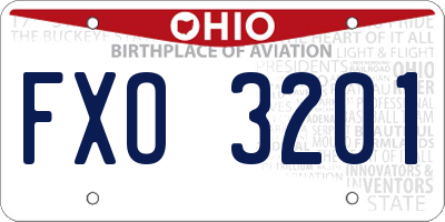 OH license plate FXO3201