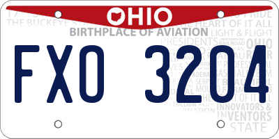 OH license plate FXO3204