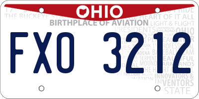 OH license plate FXO3212