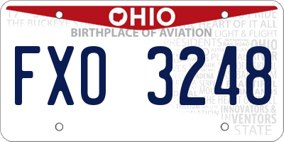 OH license plate FXO3248