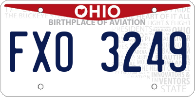 OH license plate FXO3249