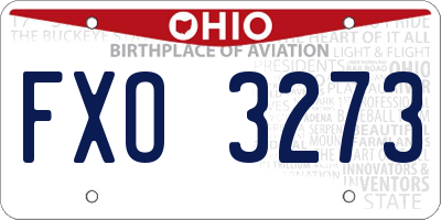 OH license plate FXO3273