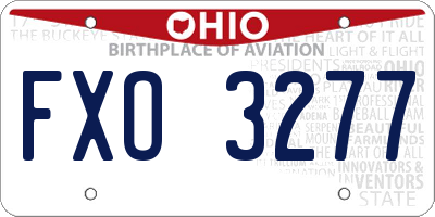 OH license plate FXO3277