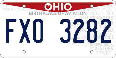 OH license plate FXO3282