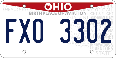 OH license plate FXO3302