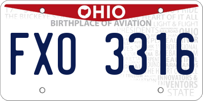 OH license plate FXO3316