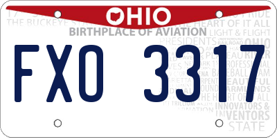 OH license plate FXO3317