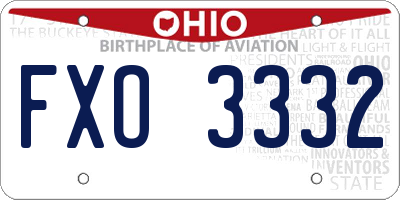 OH license plate FXO3332