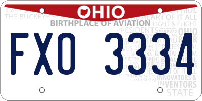 OH license plate FXO3334