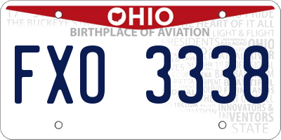 OH license plate FXO3338