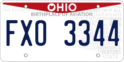 OH license plate FXO3344