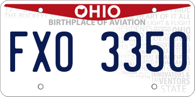 OH license plate FXO3350