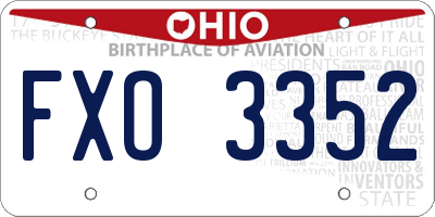 OH license plate FXO3352