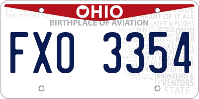OH license plate FXO3354
