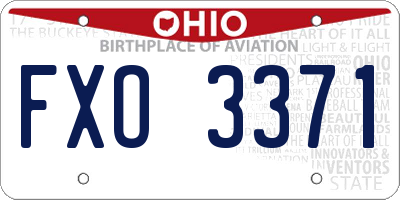 OH license plate FXO3371