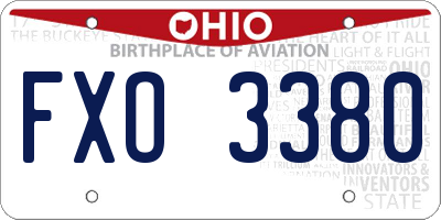 OH license plate FXO3380