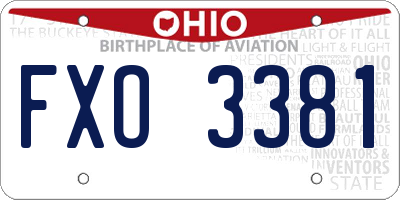 OH license plate FXO3381