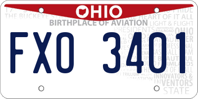 OH license plate FXO3401