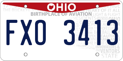OH license plate FXO3413