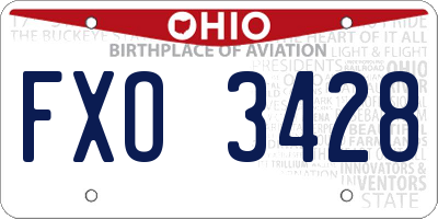 OH license plate FXO3428