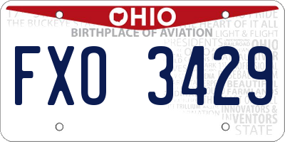 OH license plate FXO3429