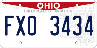 OH license plate FXO3434