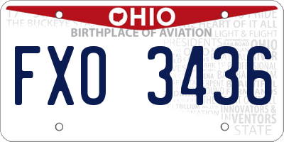 OH license plate FXO3436