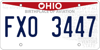 OH license plate FXO3447