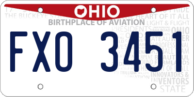 OH license plate FXO3451
