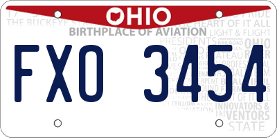 OH license plate FXO3454